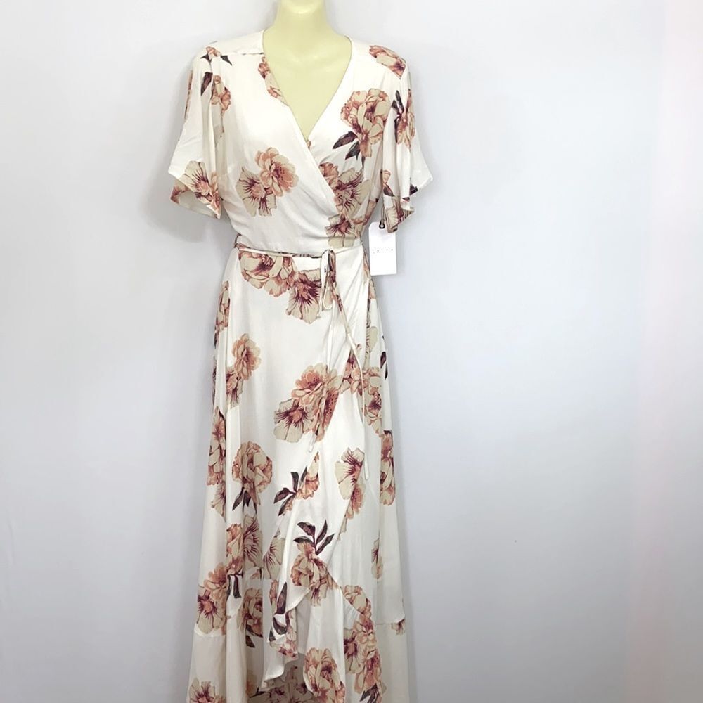 Leith Nordstrom Dress Wrap Floral Maxi NWT Sp - Picture 6 of 9